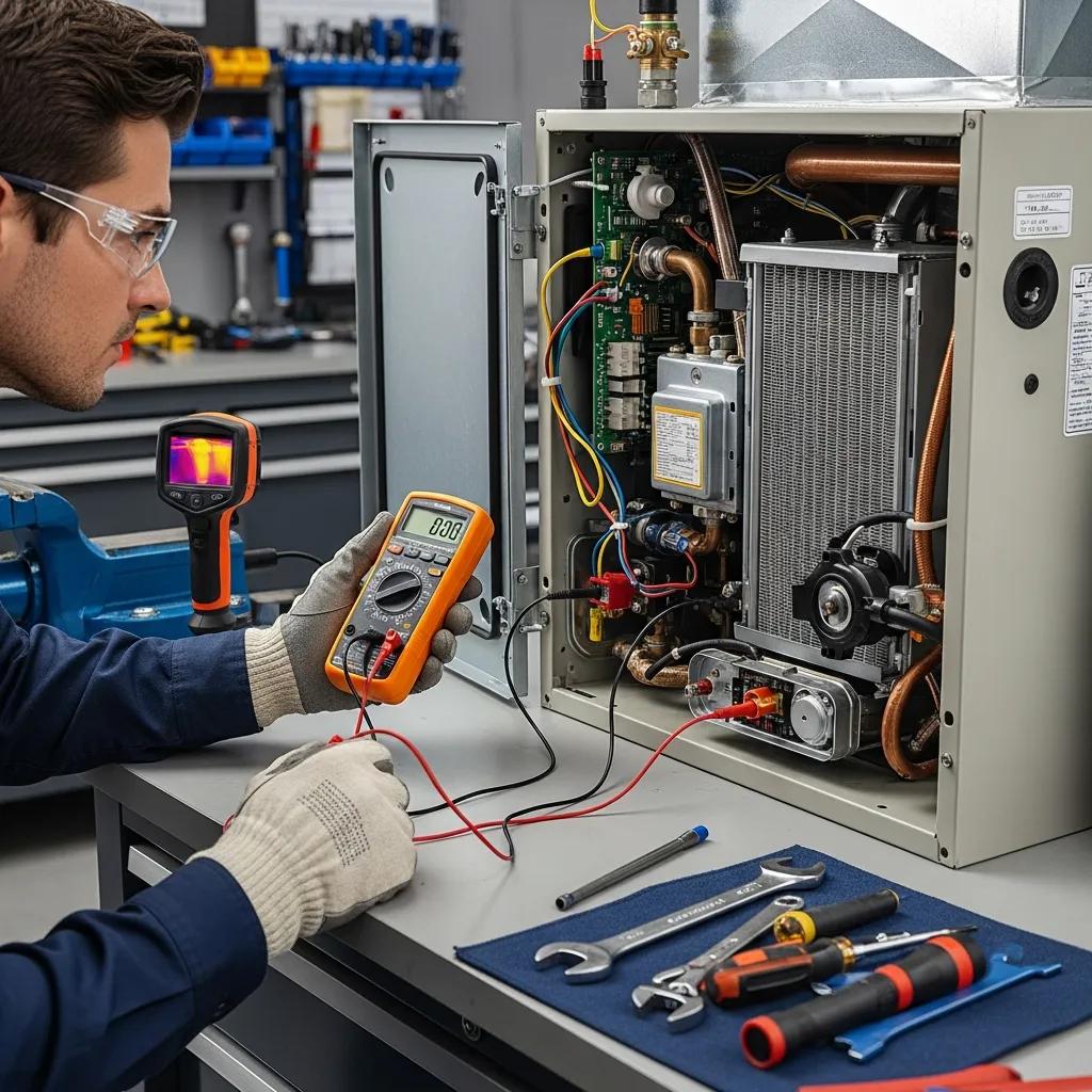 Essential Home Heating Tips for Winter Furnace Preparation 2 HVAC technician performing a furnace tune-up — professional maintenance for safety and efficiency